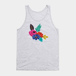 Bright boho hand drawn flowers Tank Top